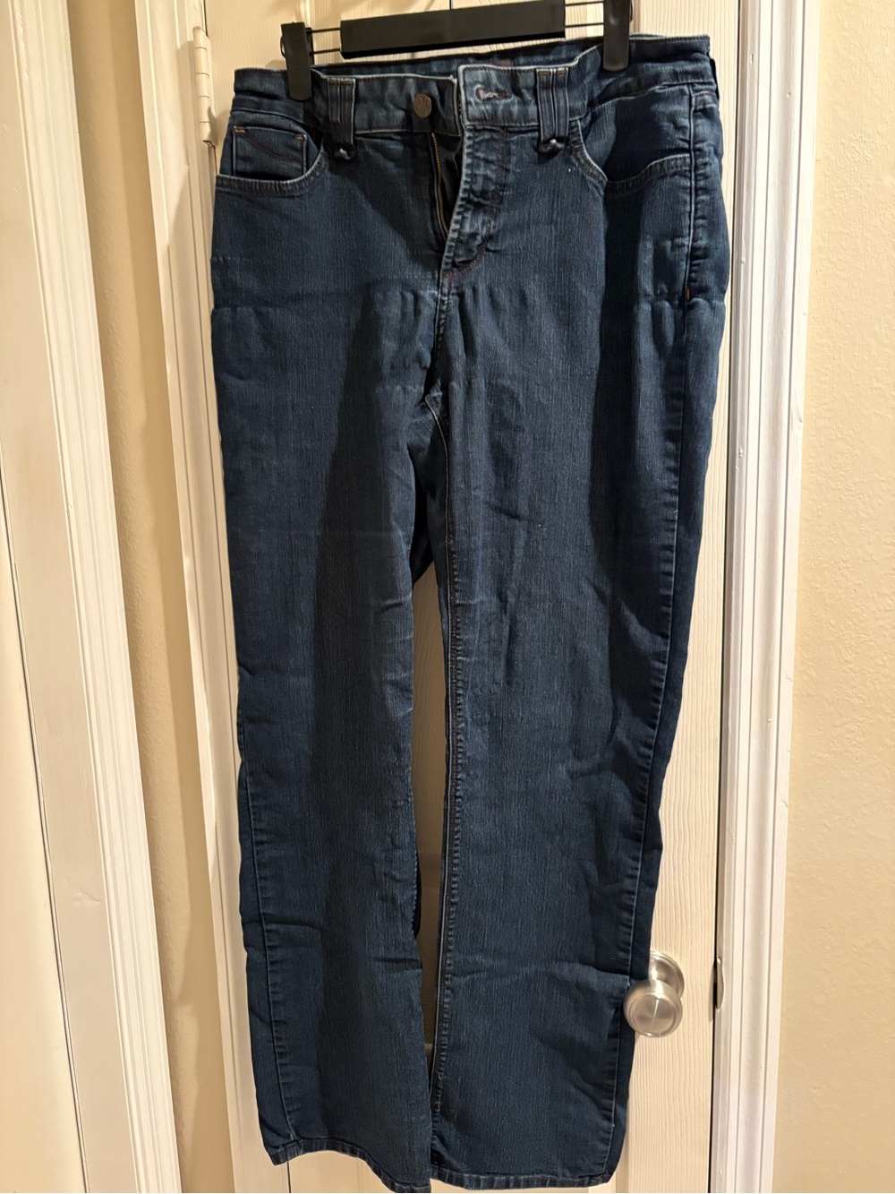 NYDJ Women's Navy Straight-Leg Jeans Marilyn Size 12